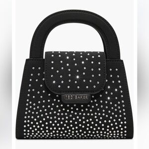 NEW Ted Baker Black and Silver Studded Mini Bag